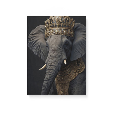 King Elephant Portrait Wall Art Canvas {Elephant Royalty} Canvas Wall Art Sckribbles 12x16  