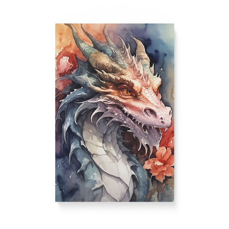 Mythical Watercolor Canvas Wall Art {The Dragon} Canvas Wall Art Sckribbles 12x18  