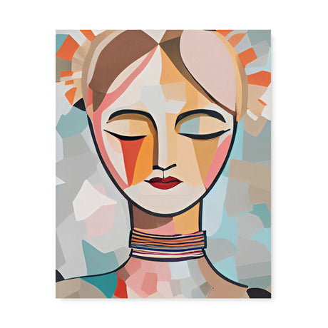 Abstract Portrait of a Bohemian Woman Canvas Wall Art {Boho Babe} Canvas Wall Art Sckribbles 24x30  