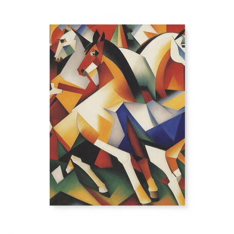 Colorful Cubism Horse Wall Art Canvas {Angled Horses} Canvas Wall Art Sckribbles 18x24  