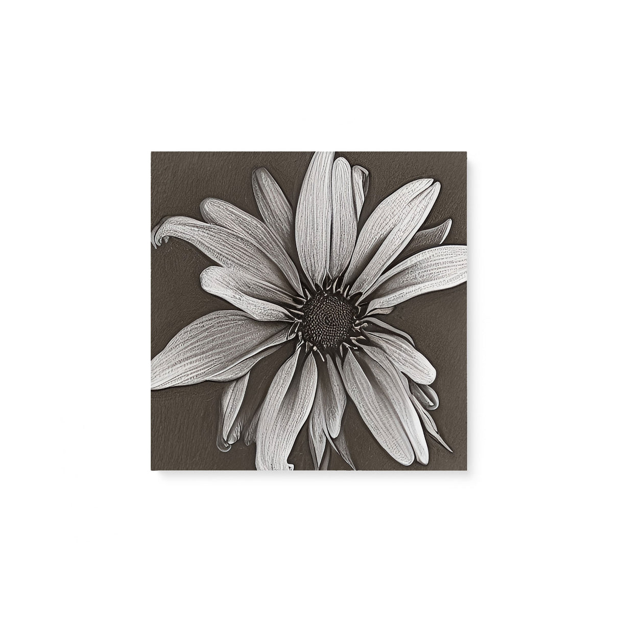 Black and White Neutral Sketch of a Flower Wall Art Canvas {Petal Portrait} Canvas Wall Art Sckribbles 8x8  