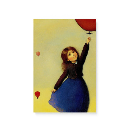 Bright Colorful Fun Wall Art Canvas {Girl with Balloon V2} Canvas Wall Art Sckribbles 8x12  