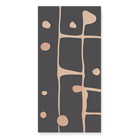 Contemporary Abstract Black with Brown Lines and Spots Wall Art Canvas {Stick Splat} Canvas Wall Art Sckribbles 16x32  