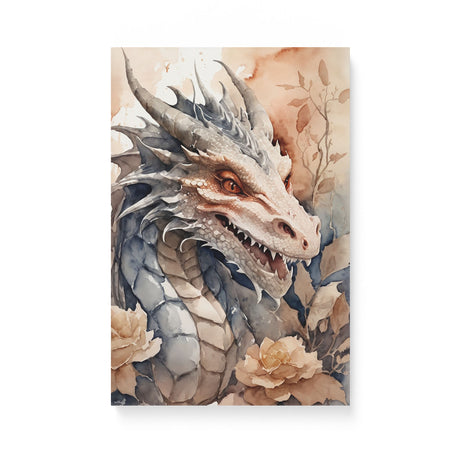 Mythical Medieval Watercolor Wall Art Canvas {World of Dragon} Canvas Wall Art Sckribbles 12x18  