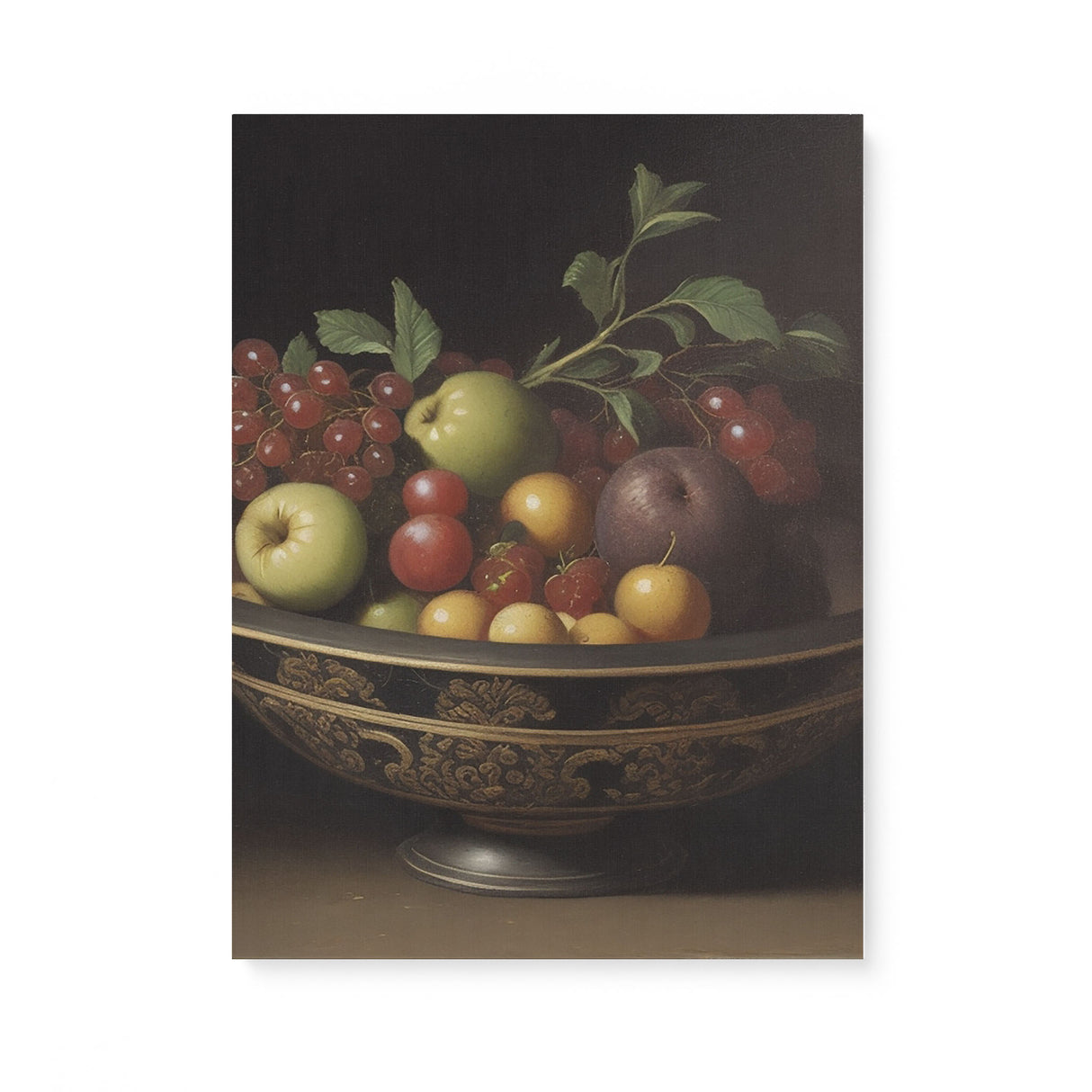 18th Century Vintage Bowl of Fruit Wall Art Canvas {Royal Fruit} Canvas Wall Art Sckribbles 18x24  