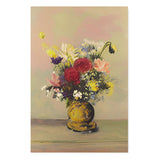 Vintage Painting of a Vase of Flowers Canvas Wall Art {The Golden Vase} Canvas Wall Art Sckribbles 32x48  