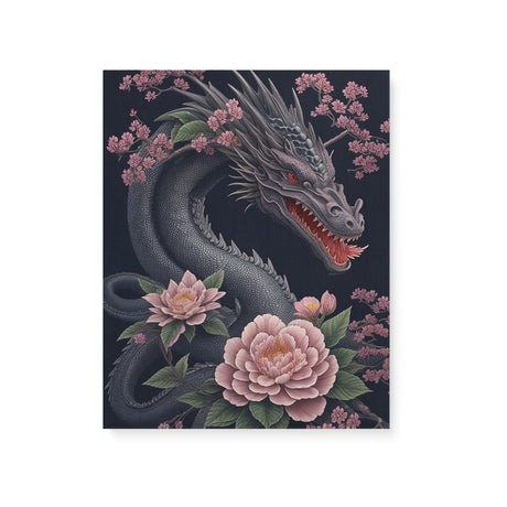 Dark Mythical Dragon Wall Art Canvas {Dragon Beauty} Canvas Wall Art Sckribbles 16x20  