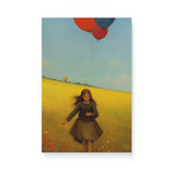 Charming Whimsical Wall Art Canvas {Girl with Balloon V4} Canvas Wall Art Sckribbles 12x18  