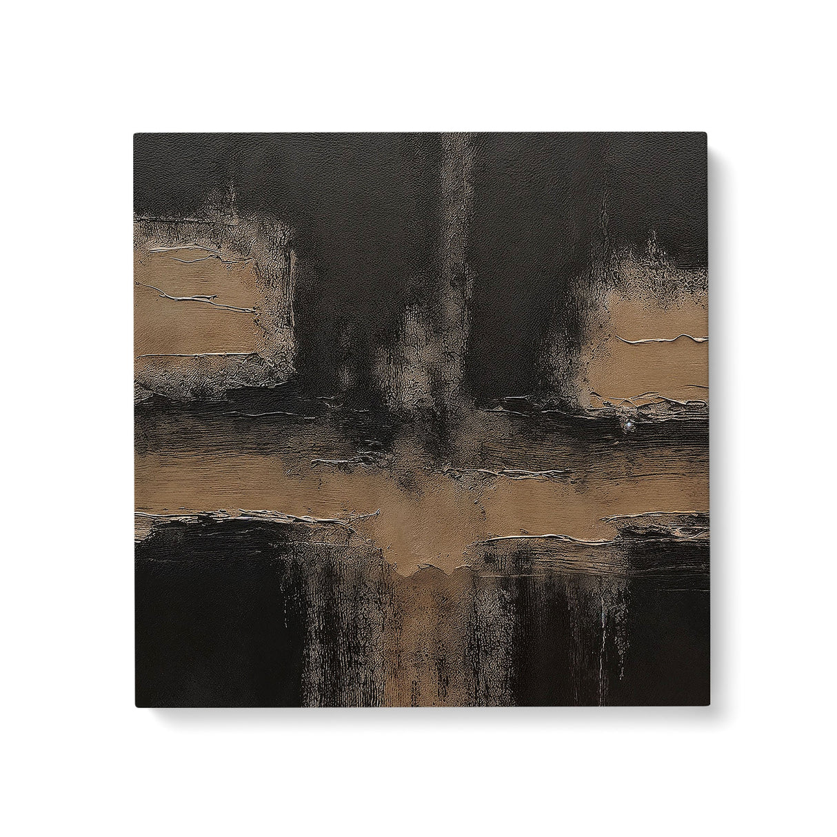 Modern Black and Beige Office Wall Art Canvas Print {The Void V2} Canvas Wall Art Sckribbles 24x24  