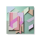 3D Geometrical Wall Art Canvas Print {Paper and Pastels} Canvas Wall Art Sckribbles 24x24  