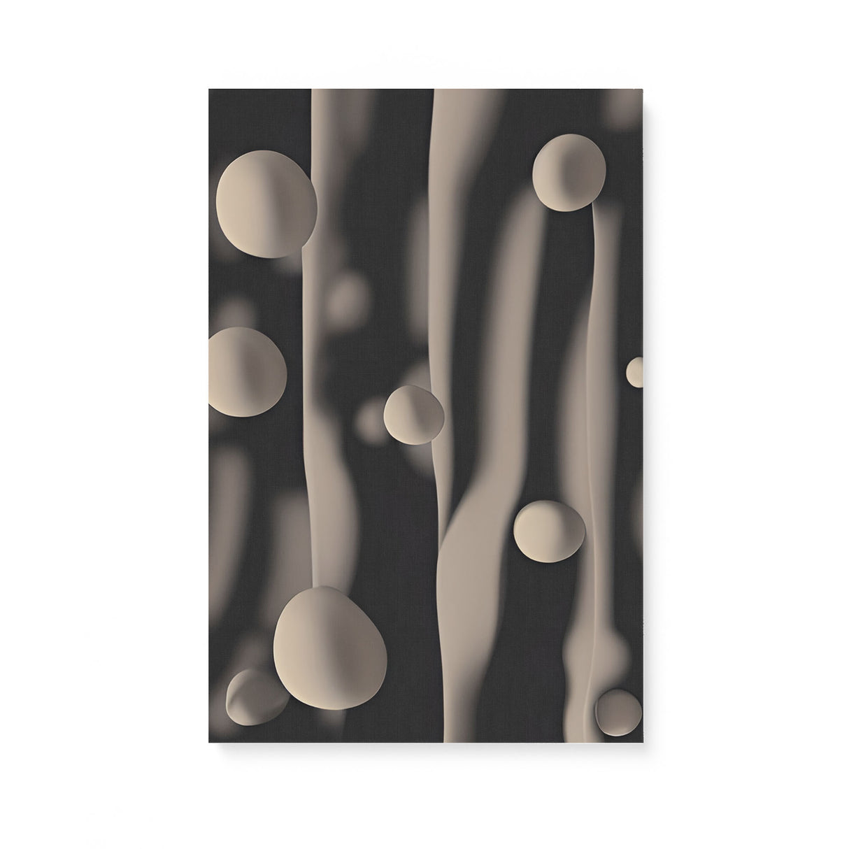 Abstract Modern Dark Neutral Black and Brown Blobs in the Universe Wall Art Canvas {Space Blobs} Canvas Wall Art Sckribbles 16x24  