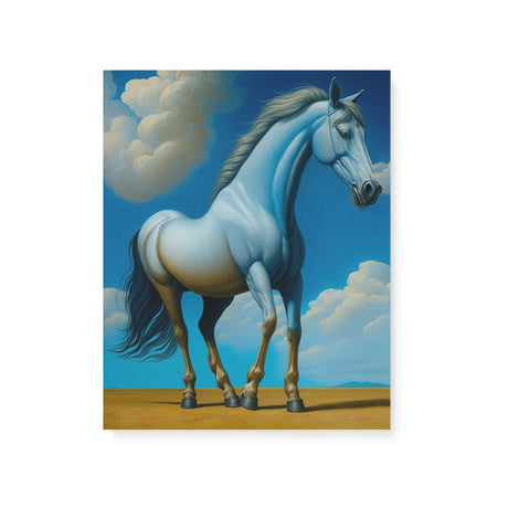 Blue Horse with Clouds Wall Art Canvas {The Ripped Equine} Canvas Wall Art Sckribbles 16x20  