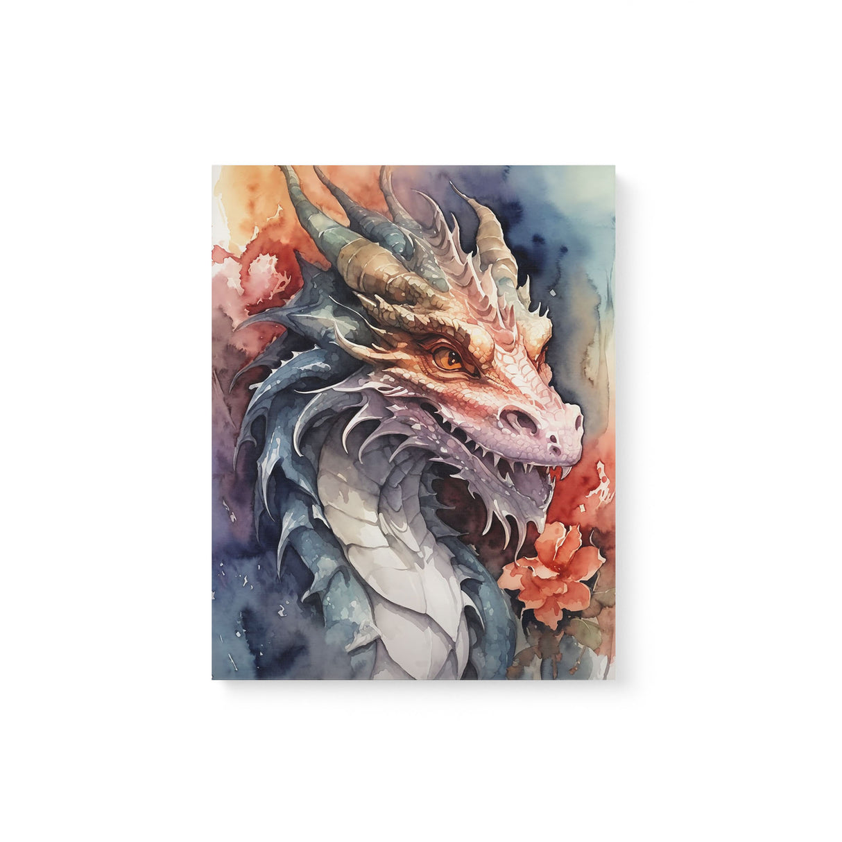Mythical Watercolor Canvas Wall Art {The Dragon} Canvas Wall Art Sckribbles 11x14  