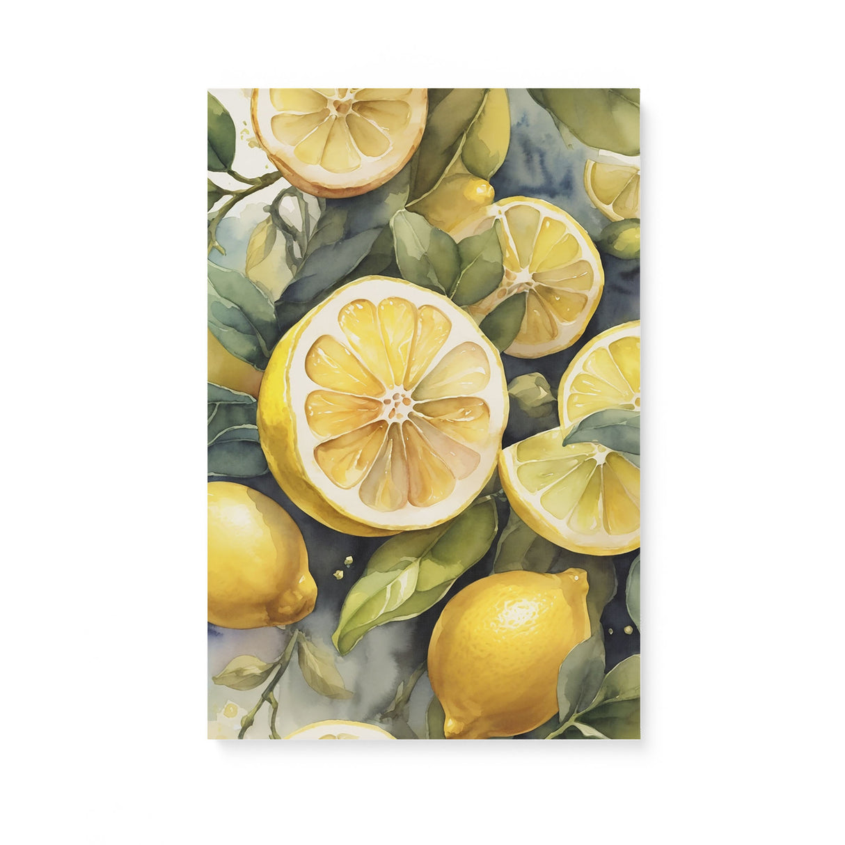 Whimsical Lemon Kitchen Watercolor Wall Art Canvas {Sour Beauty} Canvas Wall Art Sckribbles 16x24  