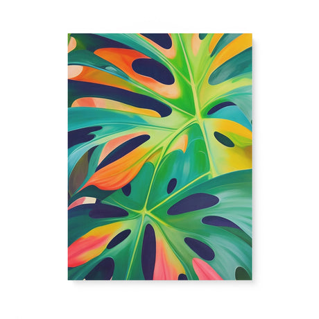 Colorful Monstera Deliciosa Swiss Cheese Wall Art Canvas {Monstera Love} Canvas Wall Art Sckribbles 18x24  