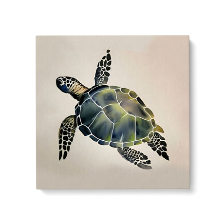 Neutral Turtle Watercolor Wall Art Canvas {Turtle Love} Canvas Wall Art Sckribbles 24x24  