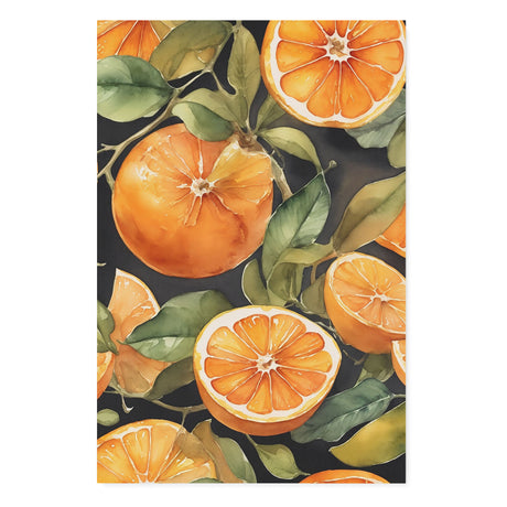 Bright Kitchen Watercolor Wall Art Canvas {Sliced Oranges} Canvas Wall Art Sckribbles 32x48  