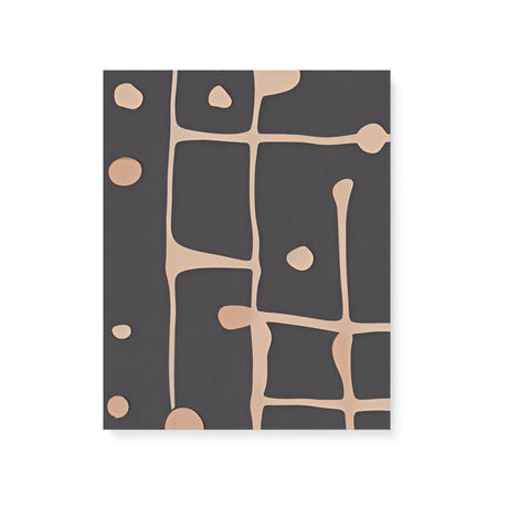 Contemporary Abstract Black with Brown Lines and Spots Wall Art Canvas {Stick Splat} Canvas Wall Art Sckribbles 16x20  