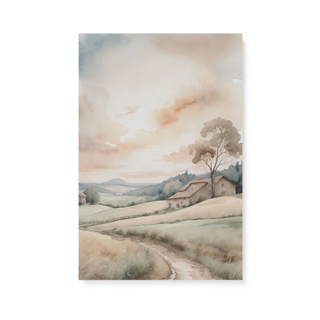 Beautiful Scenic Watercolor Wall Art Canvas {Country Road} Canvas Wall Art Sckribbles 16x24  