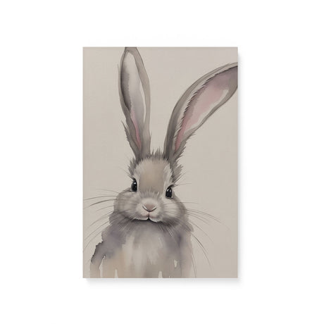 Nursery Watercolor Rabbit Illustration Wall Art Canvas {All Ears} Canvas Wall Art Sckribbles 8x12  