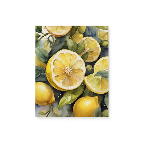 Whimsical Lemon Kitchen Watercolor Wall Art Canvas {Sour Beauty} Canvas Wall Art Sckribbles 8x10  