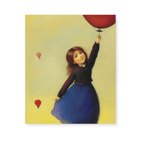 Bright Colorful Fun Wall Art Canvas {Girl with Balloon V2} Canvas Wall Art Sckribbles 20x24  
