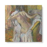 "After the Bath, Woman Drying Herself" Vintage Wall Art Canvas Print by Edgar Degas Canvas Wall Art Sckribbles 40x40  