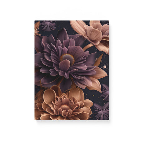 Stylized Neutral and Purple Flowers in Space Canvas Wall Art {Galaxy Love} Canvas Wall Art Sckribbles 12x16  