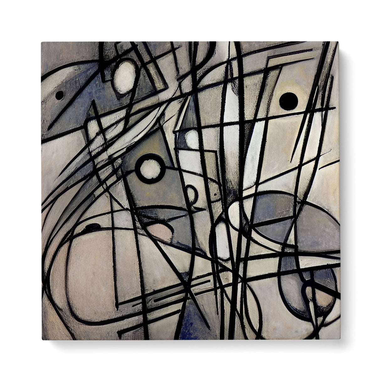 Modern Gray Chaotic Wall Art Canvas {Still Angry} Canvas Wall Art Sckribbles 40x40  