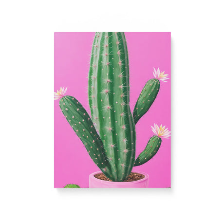 Bright Pink and Green Canvas Wall Art {Cactus Love} Canvas Wall Art Sckribbles 12x16  