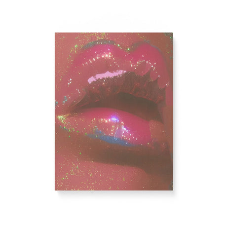 70's Retro Disco Lips Covered in Glitter Canvas Wall Art {Glitter Lips} Canvas Wall Art Sckribbles 12x16  