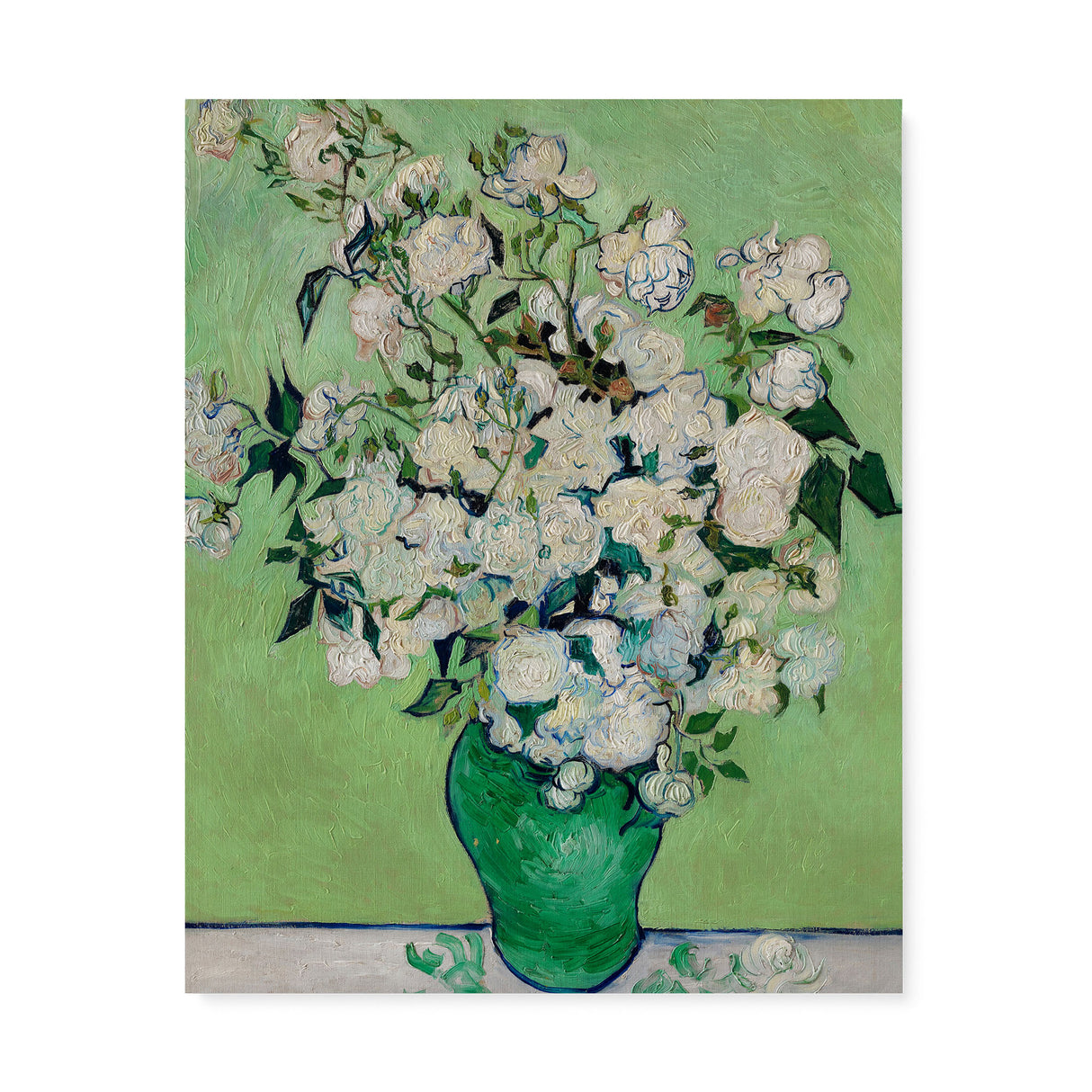 "Roses" Green Vintage Wall Art Canvas by Vincent van Gogh Canvas Wall Art Sckribbles 24x30  