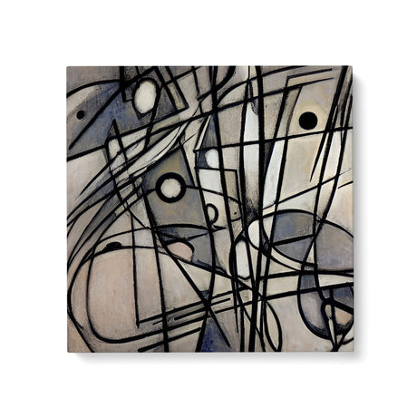 Modern Gray Chaotic Wall Art Canvas {Still Angry} Canvas Wall Art Sckribbles 24x24  