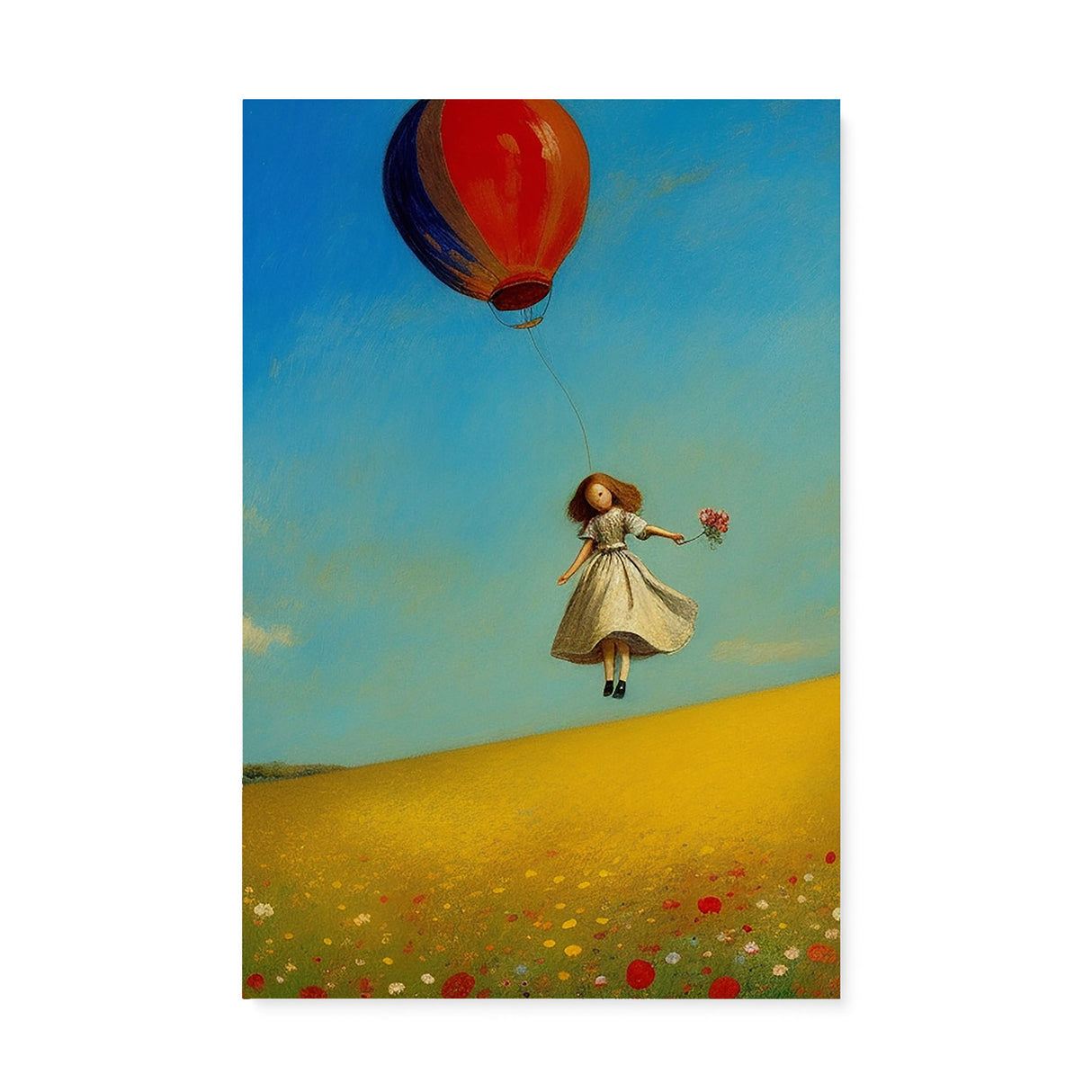 Whimsical Fun Wall Art Canvas {Girl with Balloon V1} Canvas Wall Art Sckribbles 24x36  