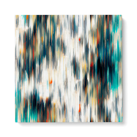 Abstract Teal, Black, and White Wall Art Canvas {Blurred Lines} Canvas Wall Art Sckribbles 40x40  