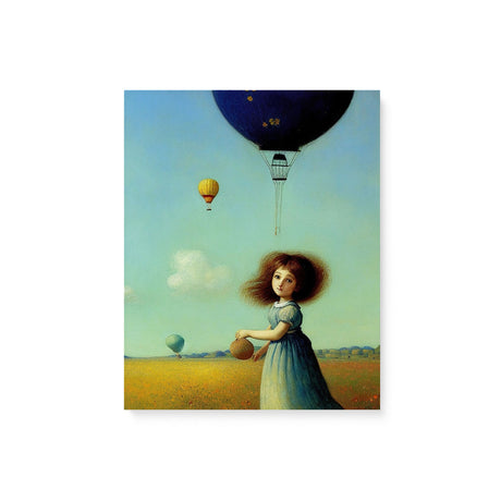 Whimsical Playful Wall Art Canvas {Girl with Balloon V3} Canvas Wall Art Sckribbles 8x10  